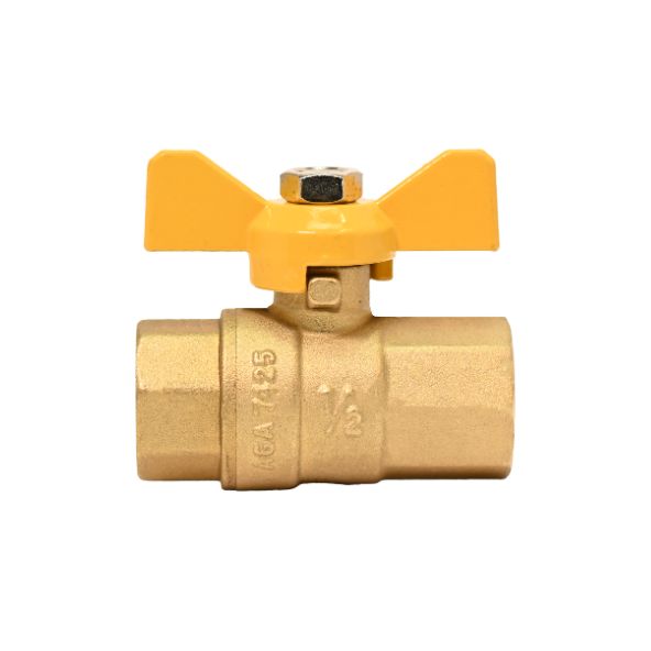 Bromic Ball Valve Gas Brass FxF RC 1/2 Butterfly