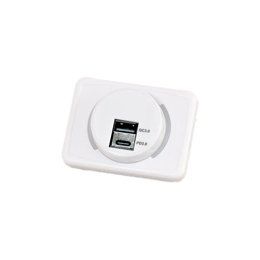 12V USB Twin Charging Station USB A/USB C White