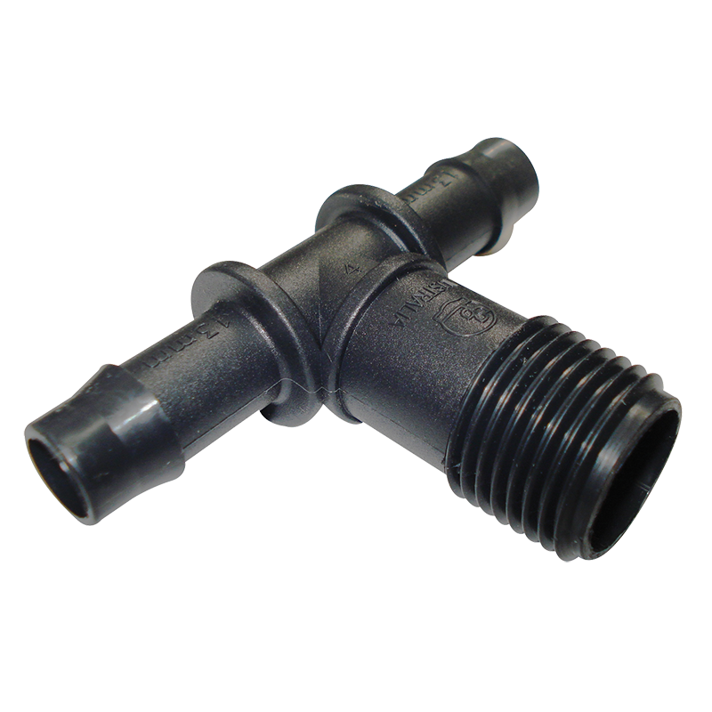 13mm Barbed x 1/2" BSP Male Threaded Tee