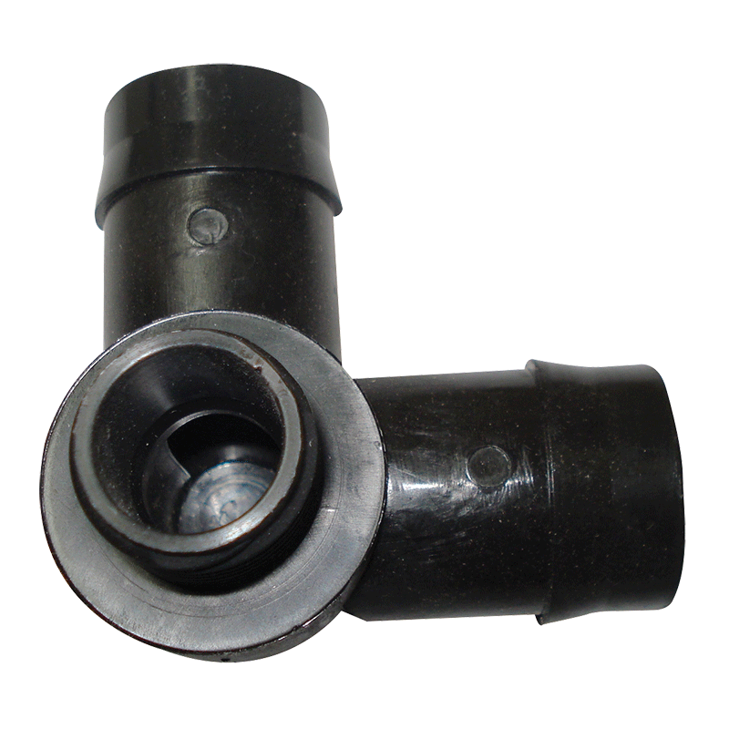 Threaded Corner Elbow 25mm Barbed x 1/2" BSP Male