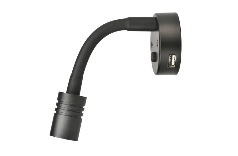 NARVA 12 Volt Black Interior Lamp with Touch Switch and 2A USB Socket