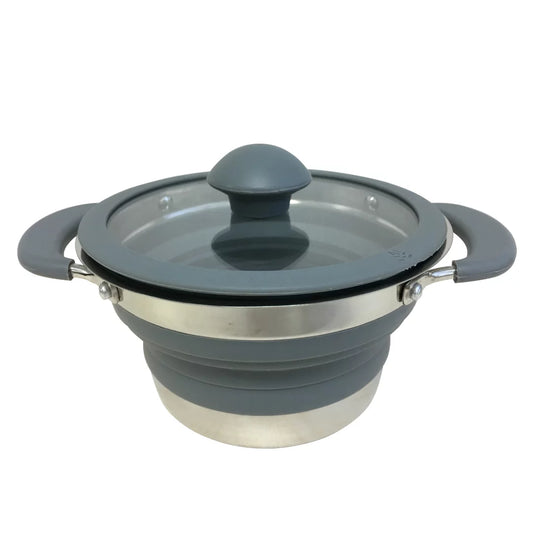 Collapsible saucepan grey 1L capacity