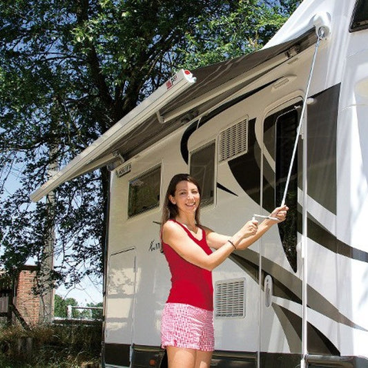 Fiamma F45 S 4M Awning - Deep Black Case, Royal Grey Awning