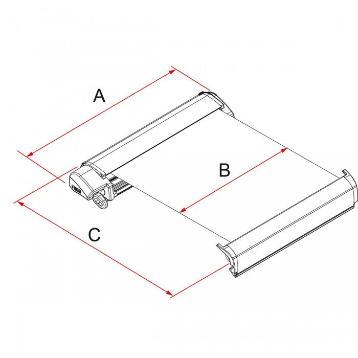 Fiamma F80S 4.0M Awning - Case Polar White, Awning Royal Grey