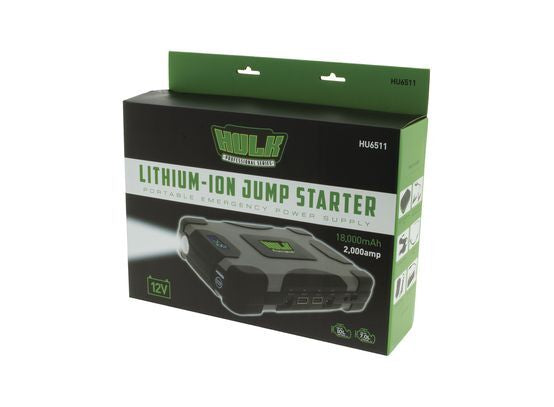 LITHIUM-COBALT JUMP STARTER 18,000mAh W/LED DISPLY, CARRY