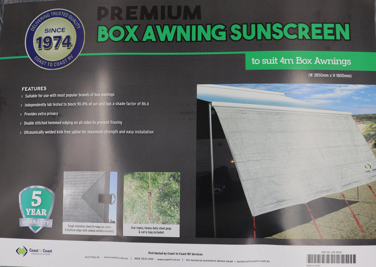 Coast Sun Screen Suit 4m Box Awning
