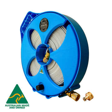 15m Flat Out Drink Water Hose on Narrow Multi-Reel - Electric Blue