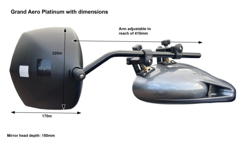 Milenco Grand Aero Platinum Tow Mirrors - Twin Pack. MIL6613