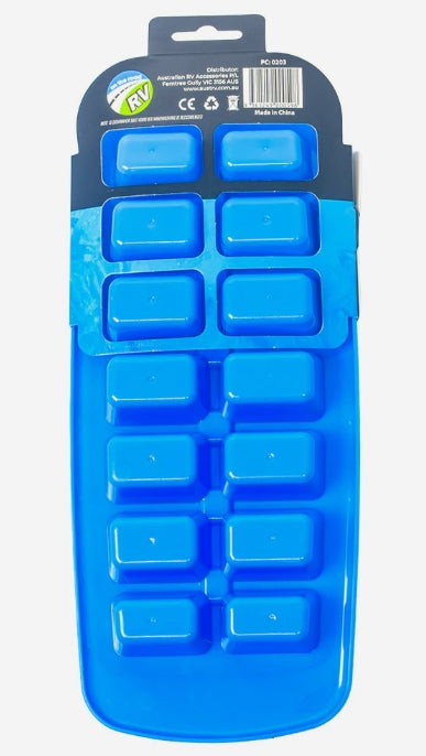 On The Road RV Ice Cube Tray With Cover - Green & Blue