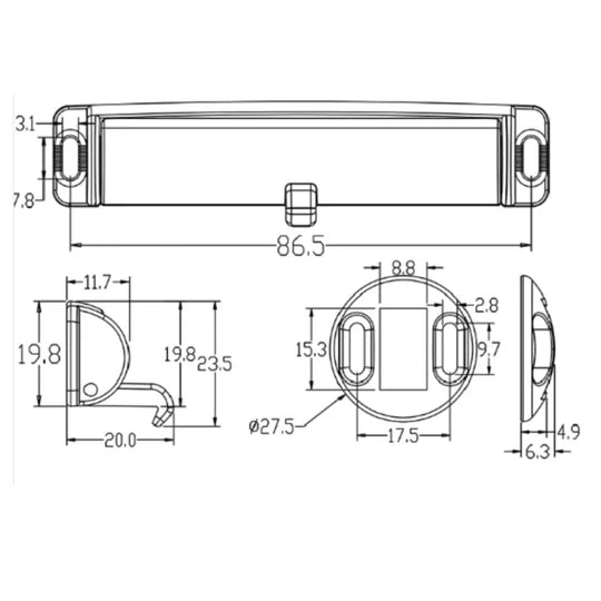 Hidden Caravan Door Latch - Chrome