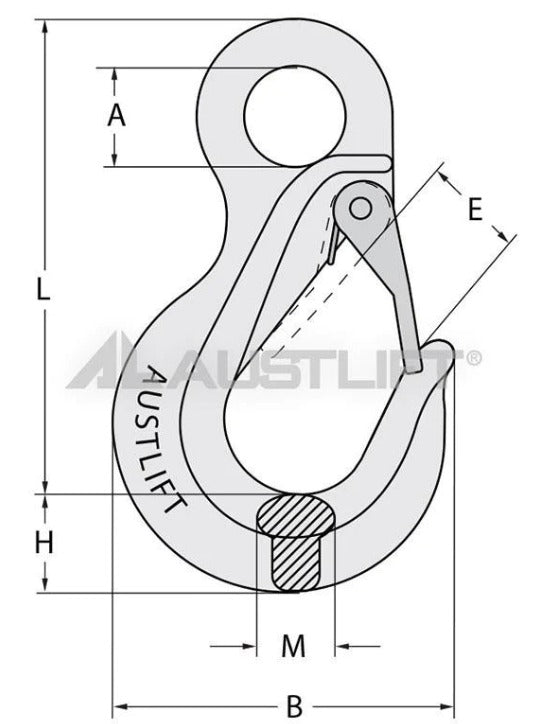 Sling Hook Eye & chain connector - 6mm 2 pack