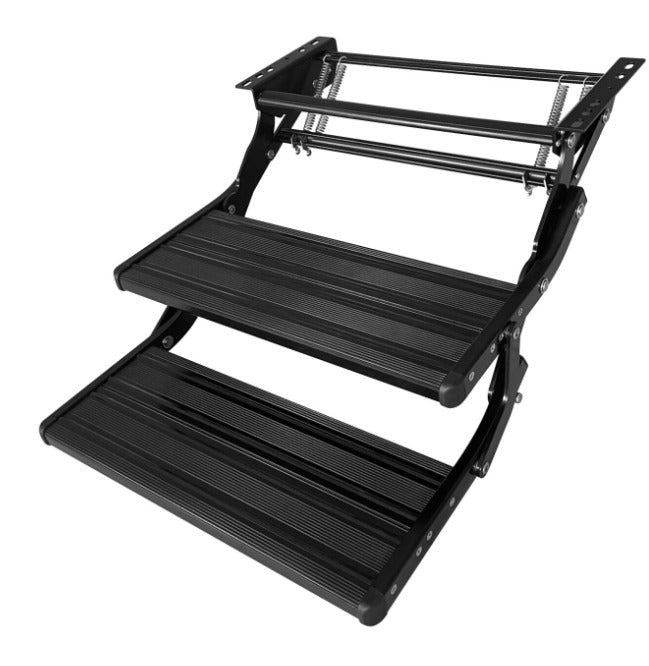 Black Double Manual Bolt on Caravan Step