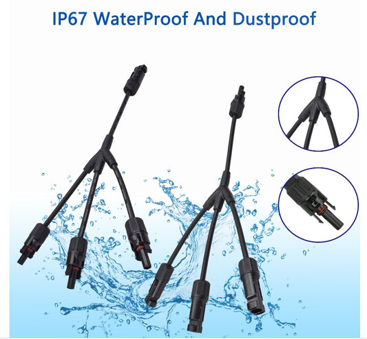 1Pair for MC4 3 Way Y Splitter Cable Plug, IP67 Connectors