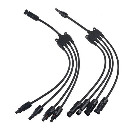 1Pair for MC4 4 Way Y Splitter Cable Plug, IP67 Connectors
