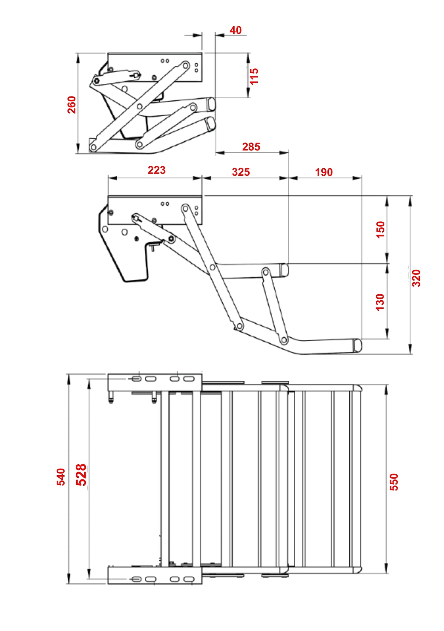 Double Manual Bolt On Caravan Step
