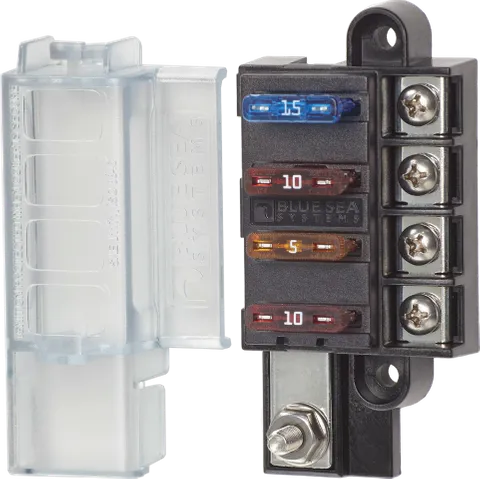 Enerdrive Fuse Block 4 Way Positive with Cover & Label Kit