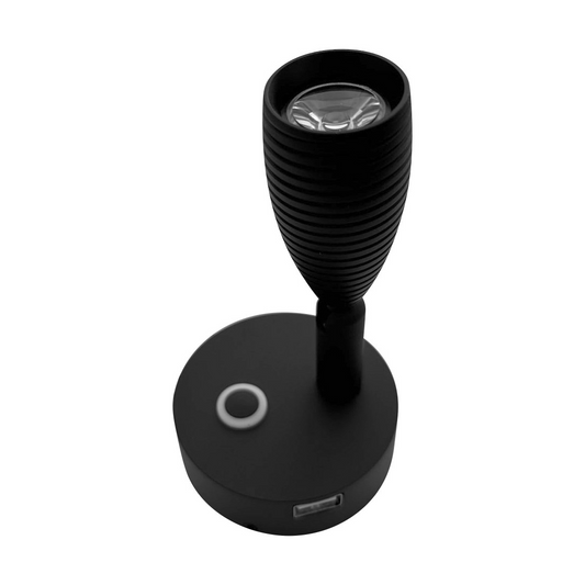 BLACK 12 VOLT LED READING LIGHT WITH USB CHARGING PORT
