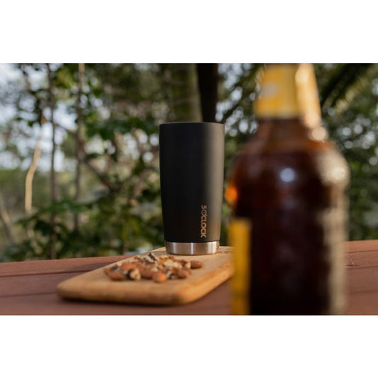 ALCOHOLDER 5 O'CLOCK STAINLESS TUMBLER - MATTE BLACK