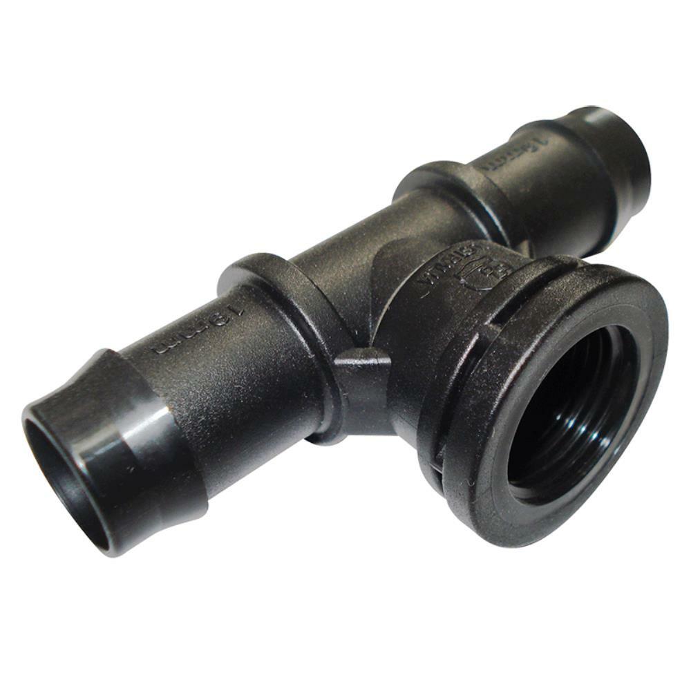 THREADED TEE 19MM BARBED x 1/2" BSP FEMALE