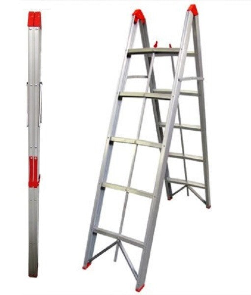5 step aluminium collapsible box stick ladder
