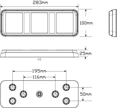 COMBINATION TAIL LIGHTS - 283ARRM SERIES