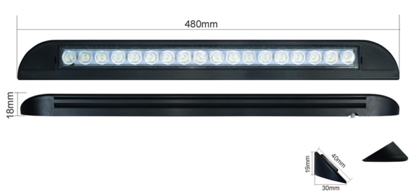 480mm WHITE 12 volt Waterproof Ip67 LED Awning Light Caravan RV Parts Jayco