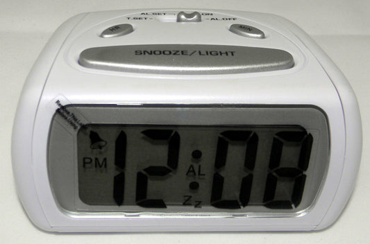 LCD Alarm Clock WHITE