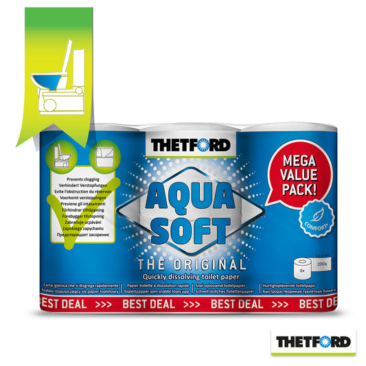 THETFORD AQUA SOFT TOILET PAPER – 6 PACK