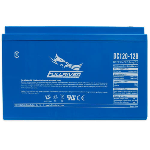 FULL RIVER 12V 120AH AGM DEEP CYCLE BATTERY - DC120-12B