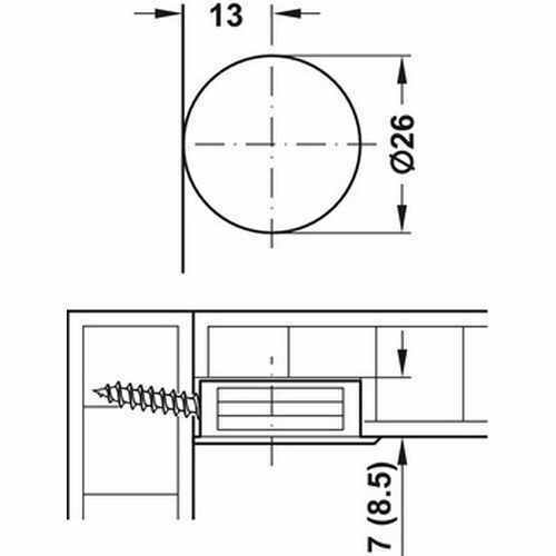 Hafele Recessed Connecting Fitting Plastic (100 pcs)