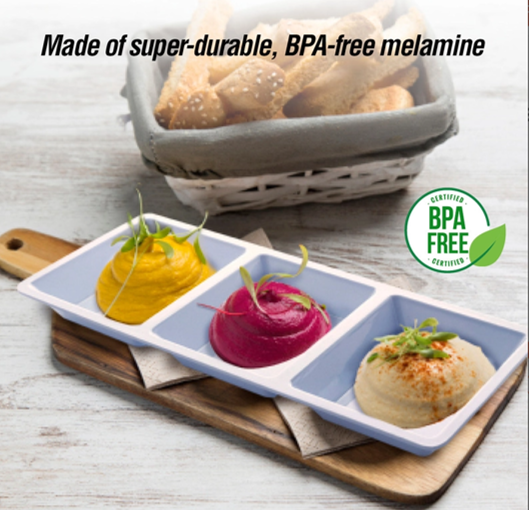 Melamine Tray Rectangle 3 Section 33.5cm x 15.5cm