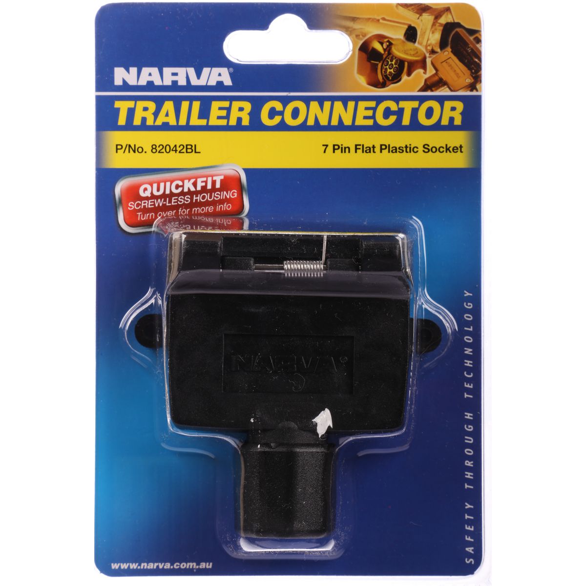 Narva Trailer Socket 7 Pin Flat - Plastic - 82042BL