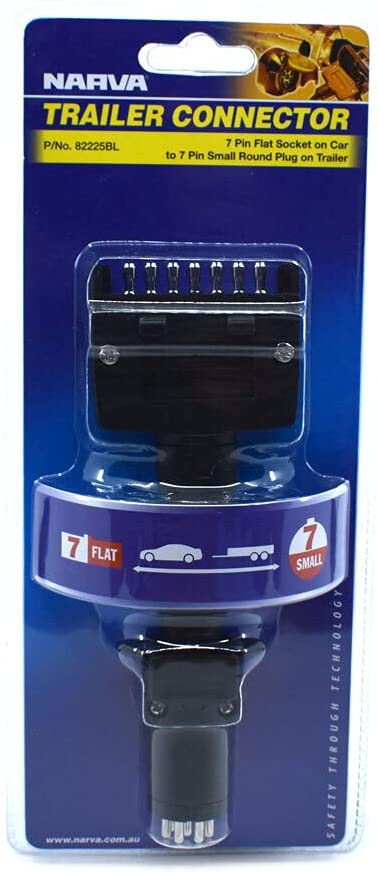 7 Pin Flat Socket on Car to 7 Pin Small Round Plug on Trailer