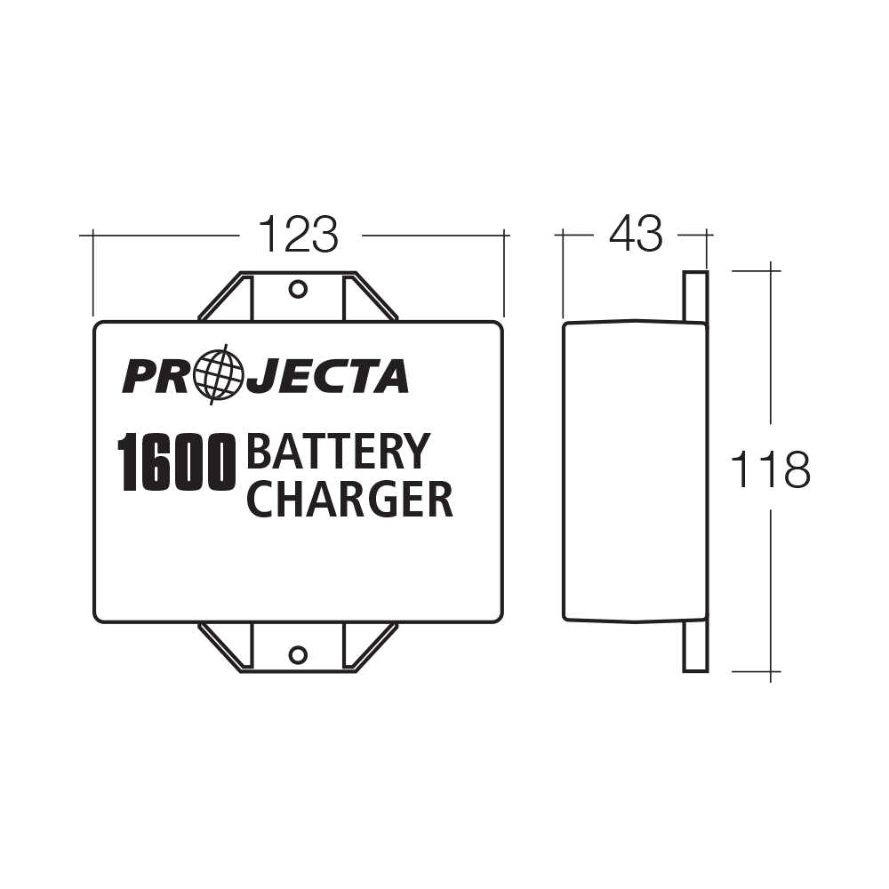 PROJECTA Automatic 12V 1600mA 2 Stage Battery Charger