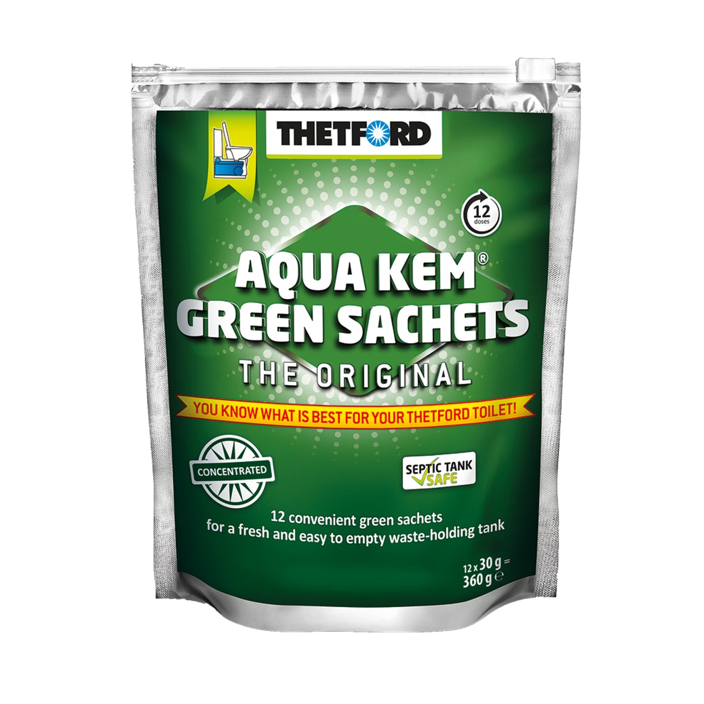 THETFORD AQUA KEM GREEN SACHETS – 12PK