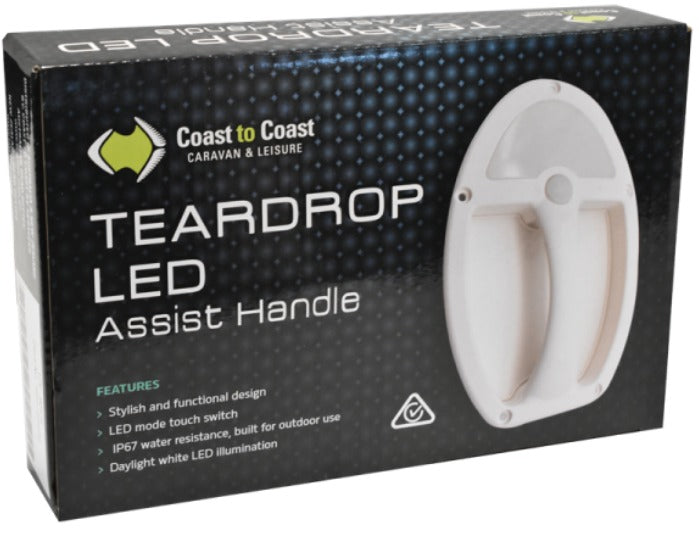 COAST Teardrop LED Assist Handle with 12V Light - White