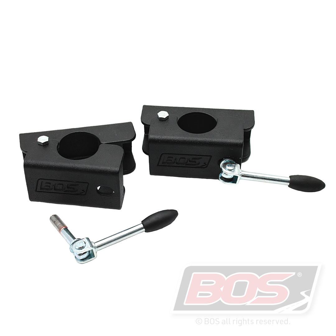 BOS 50MM TWIN CLAMP & BOLT W/ SWIVEL HANDLE - BLACK