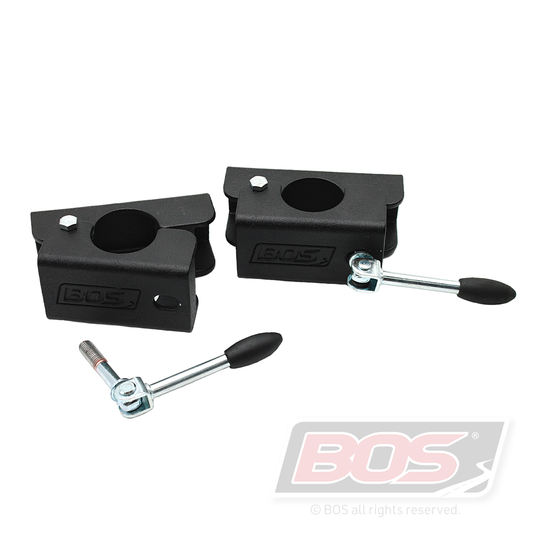 BOS 50MM TWIN CLAMP & BOLT W/ SWIVEL HANDLE - BLACK