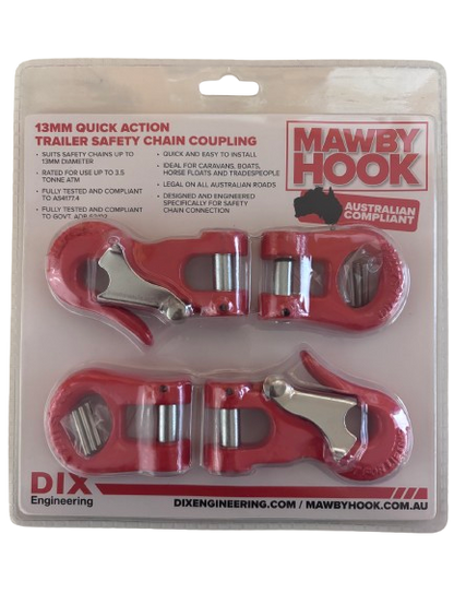 Mawby Hook AS4177 3.5T 13mm ATM Rated Towing Hook - Two Pack