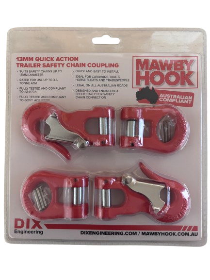 Mawby Hook AS4177 3.5T 13mm ATM Rated Towing Hook - Two Pack