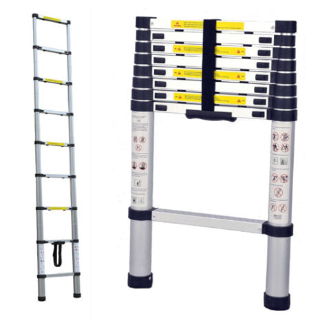 2.0m Portable telescopic ladder Silver