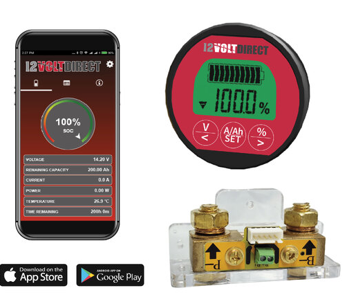 12volt direct SMART Battery Monitor with Bluetooth & LCD