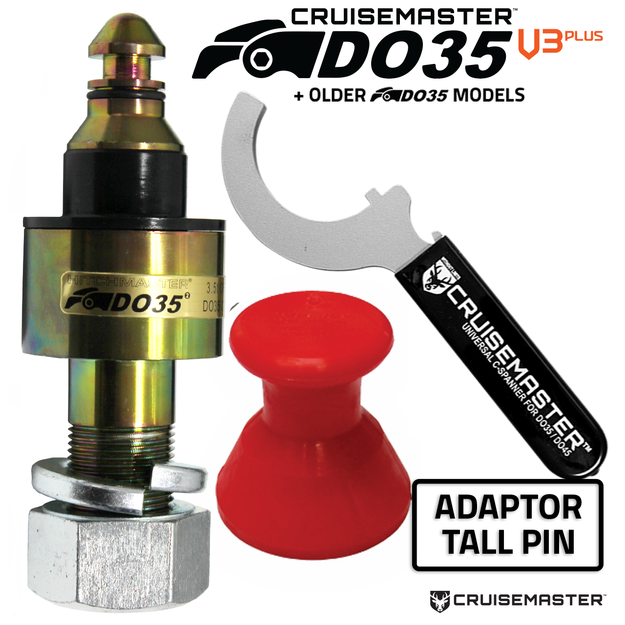 CRUISEMASTER Tow Pin - DO35 Adaptor Pin Kit (Lge 1 1/4" - 32mm Shank)