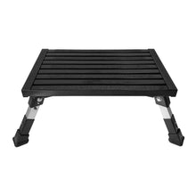 Load image into Gallery viewer, BLACK Single Folding Portable Caravan Step With Adjustable Legs
