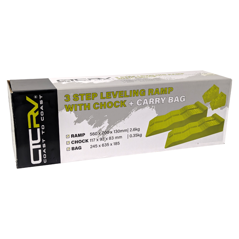 COAST RV 5000kg 3-Step Levelling Ramp with Chock & Bag | Pair