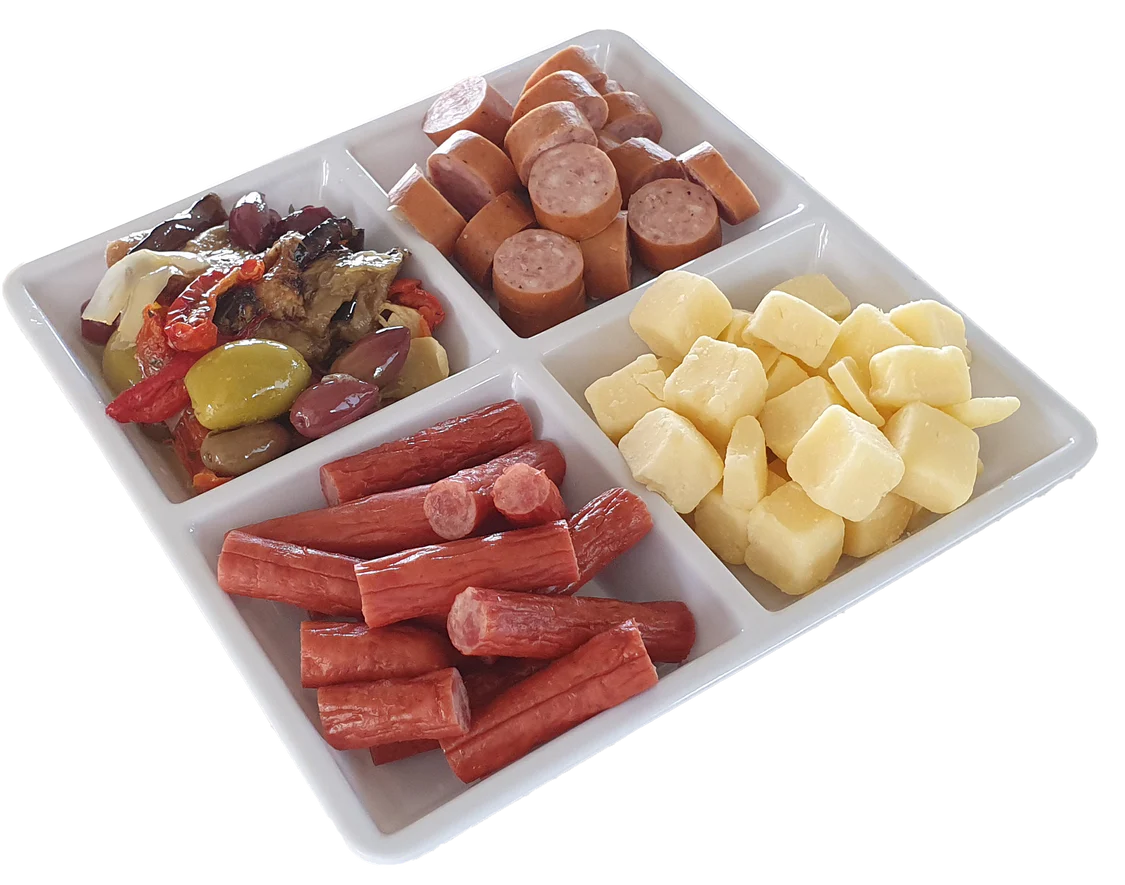 White Melamine Serving Plate 4 Section