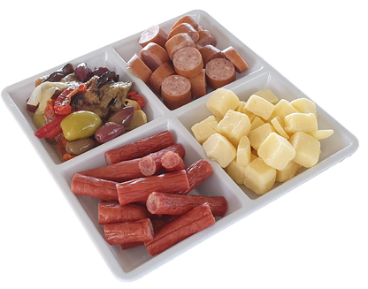 White Melamine Serving Plate 4 Section