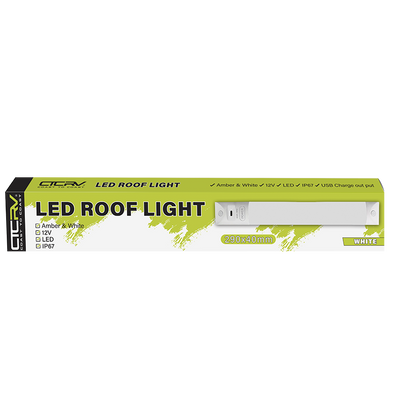 COAST RV 290mm White LED Roof Light - IP67 Dual Light Function & Charger