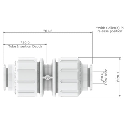 JG Watermark 12mm Equal Straight Connector