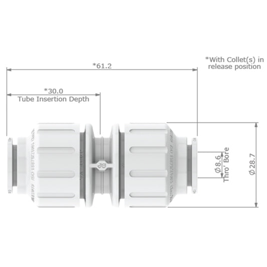 JG Watermark 12mm Equal Straight Connector